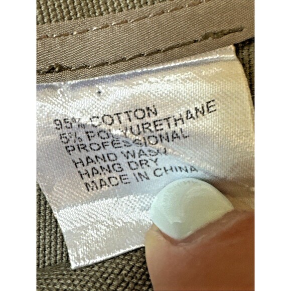 Ann Mashburn Size M Shift Dress Military Green Minimalist Cotton Blend Lace Up - Picture 4 of 8